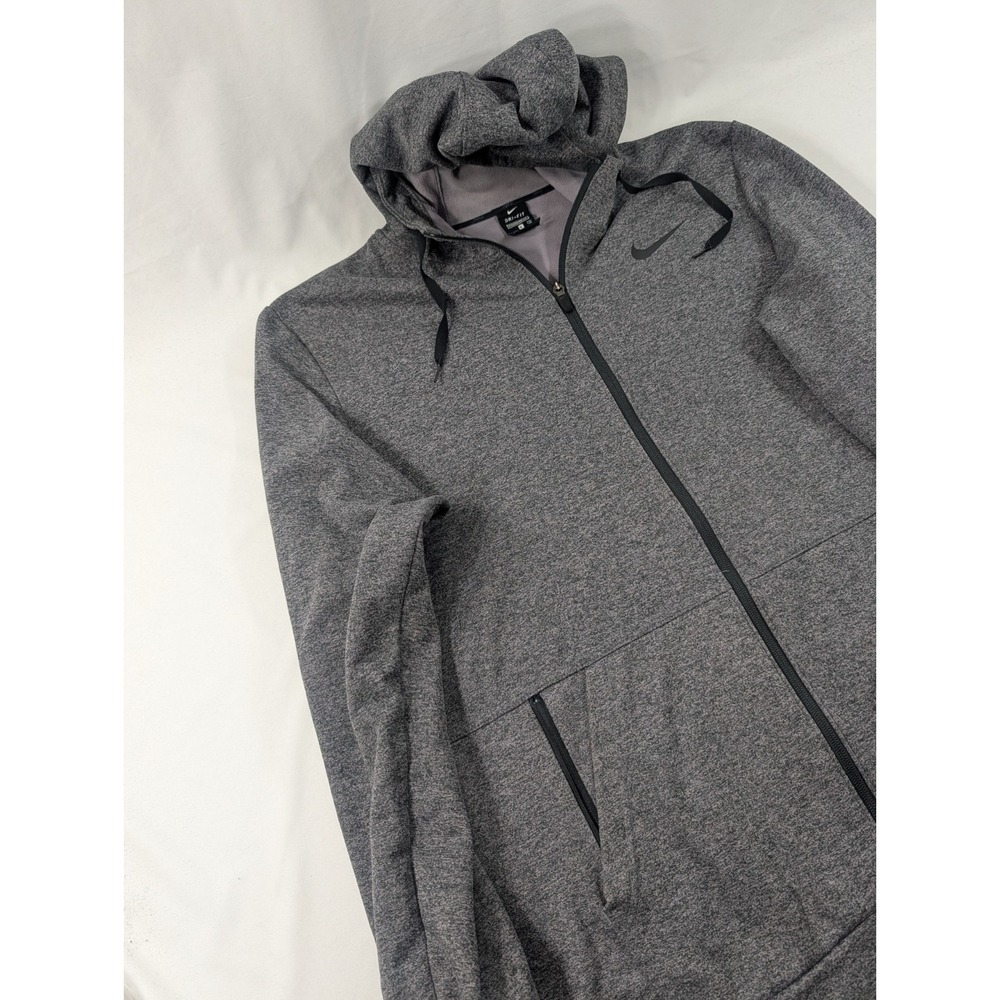 Nike Dri-Fit Gray Zip Up Hoodie Size XL  Sweatshirt Standard Fit Double Pockets